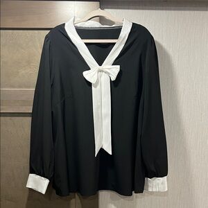 Elegant Black and White Women's Top